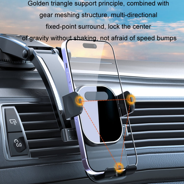 Car Suction Cup Dashboard Automatic Lock Mobile Phone Holder, Style: Orange Telescopic - Car Holders by PMC Jewellery | Online Shopping South Africa | PMC Jewellery | Buy Now Pay Later Mobicred