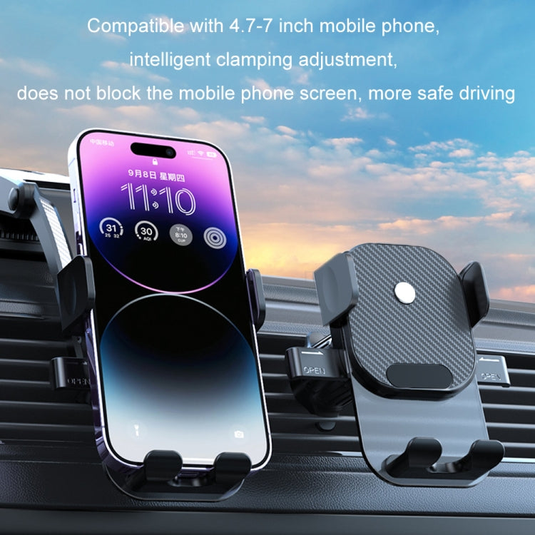 Car Suction Cup Dashboard Automatic Lock Mobile Phone Holder, Style: Glossy Telescopic Base - Universal Car Holders by PMC Jewellery | Online Shopping South Africa | PMC Jewellery | Buy Now Pay Later Mobicred