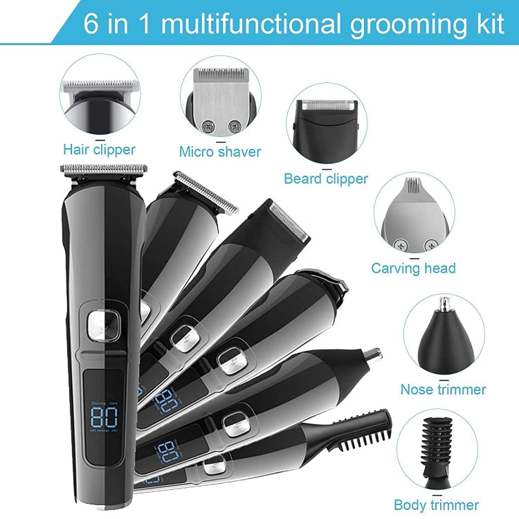 6 in 1 Men Waterproof Electric Hair Trimmer Kit Nose Trimmer, Mustache Trimmer Body Shaver 8688 - Hair Trimmer by PMc TechLife | Online Shopping South Africa | PMc TechLife | Buy Now Pay Later Mobicred