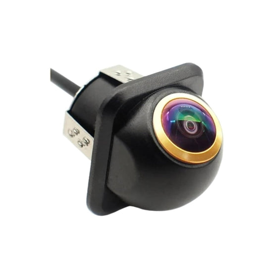 Car Universal HD Night Vision Rear View Reversing Three-Control Fisheye Camera, Style: AHD1080P Straw Hat Gold Edge Interpolation - Rear View Cameras by PMC Jewellery | Online Shopping South Africa | PMC Jewellery | Buy Now Pay Later Mobicred