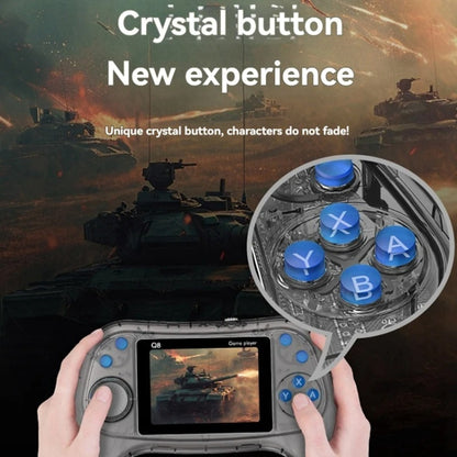 Q8 Handheld Game Console 3.0 Inch Screen Support TV Connection Built In 800 Games Doubles Transparent Blue - Pocket Console by PMC Jewellery | Online Shopping South Africa | PMC Jewellery | Buy Now Pay Later Mobicred