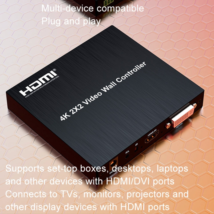 4K 2x2 HDMI Video HD Splice Support HDMI / DVI Input 4CH HDMI Output US Plug - Splitter by PMC Jewellery | Online Shopping South Africa | PMC Jewellery | Buy Now Pay Later Mobicred