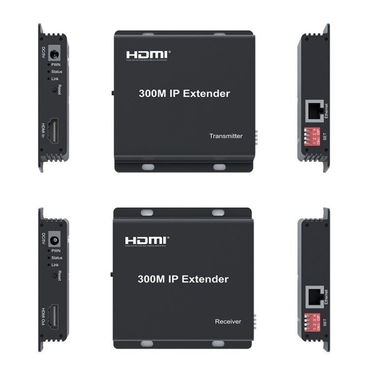 300m IP HDMI Extender HD Video Transmission, Transmitter + Receiver UK Plug(Black) - free shipping - PMC Jewellery - Order now!