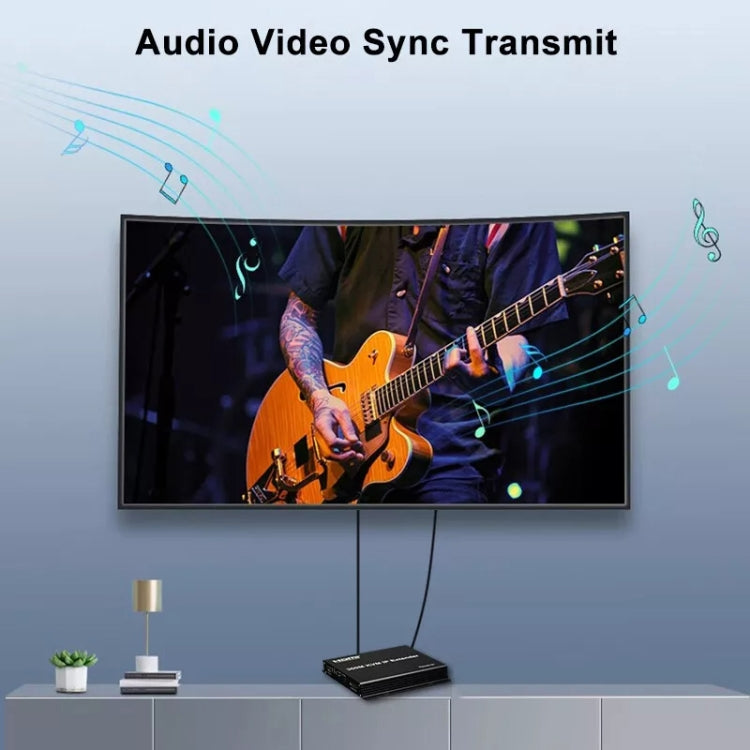 300m IP HDMI Extender HD Video Transmission, Transmitter + Receiver UK Plug(Black) - free shipping - PMC Jewellery - Order now!