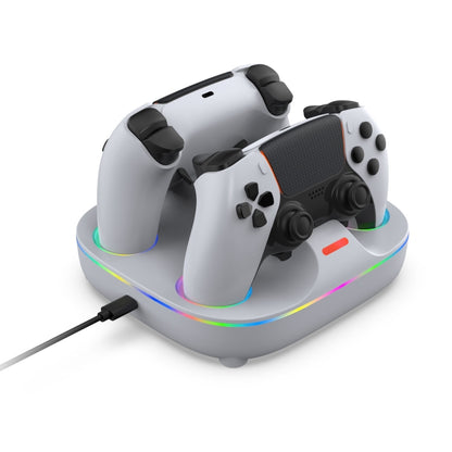 For PS5 Controller Dual Charger Charging Stand Docking Station With RGB Ambient Light(White Black) - Charger & Power by PMC Jewellery | Online Shopping South Africa | PMC Jewellery | Buy Now Pay Later Mobicred