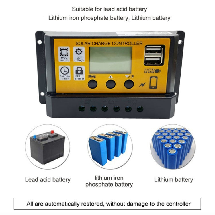 10A 12V/24V Simple Solar Controller Light Time Control Solar Panel Regulator Controller With USB - Others by PMC TechLife | Online Shopping South Africa | PMC TechLife | Buy Now Pay Later Mobicred