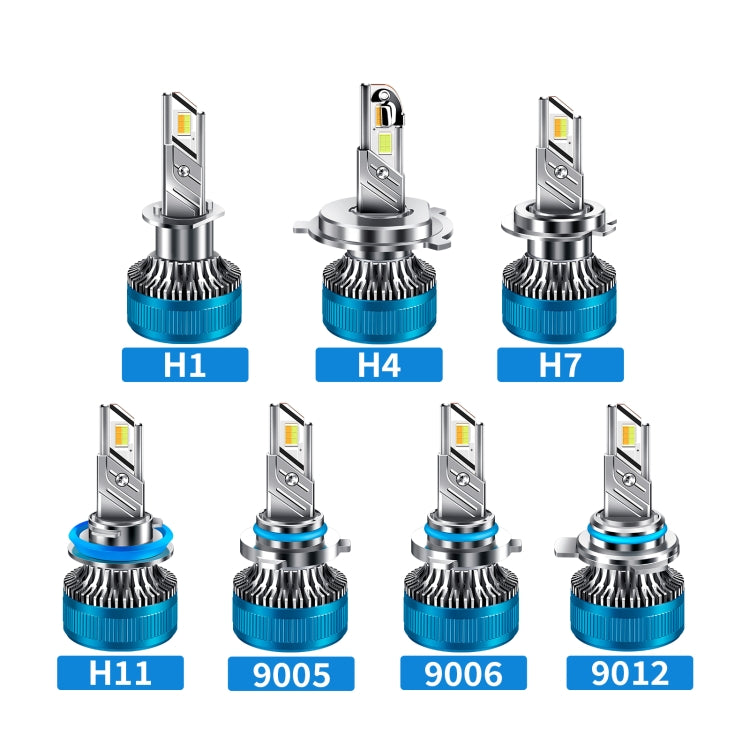 50W Three-color LED Double Copper Tube Aluminum Alloy Headlight, Bulb: 9012 - free shipping - PMC Jewellery - Order now!