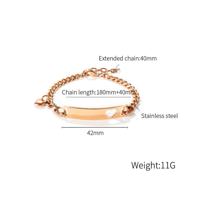 OPK 1151 Stainless Steel Smooth Skeleton Heart Bracelet, Color: Gold - Bracelets by OPK | Online Shopping South Africa | PMC Jewellery | Buy Now Pay Later Mobicred