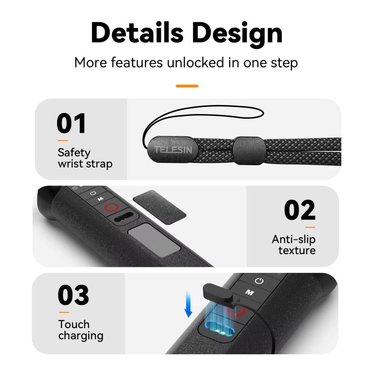 TELESIN Bluetooth Buoyancy Bar 15m Waterproof Depth  For GoPro HERO13 / 12 / 11 / 10 / 9 / 8 Black - free shipping - PMC TechLife - Order now!