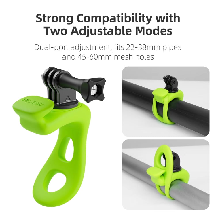 TELESIN Action Camera Mount Silicone Adjustable Mini Flexible Bracket For GoPro HERO / Insta360 / DJI Action Camera(Green) - free shipping - PMC TechLife - Order now!