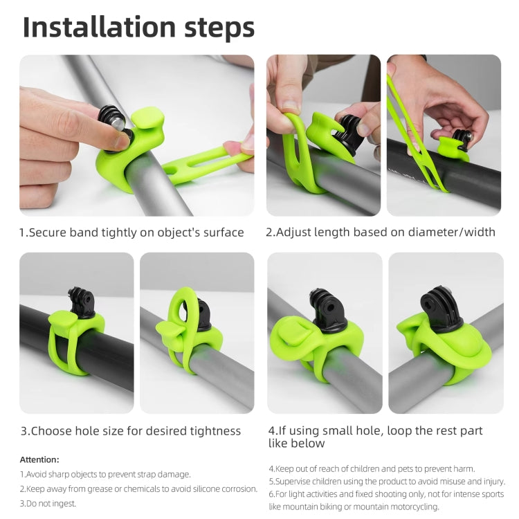 TELESIN Action Camera Mount Silicone Adjustable Mini Flexible Bracket For GoPro HERO / Insta360 / DJI Action Camera(Green) - free shipping - PMC TechLife - Order now!