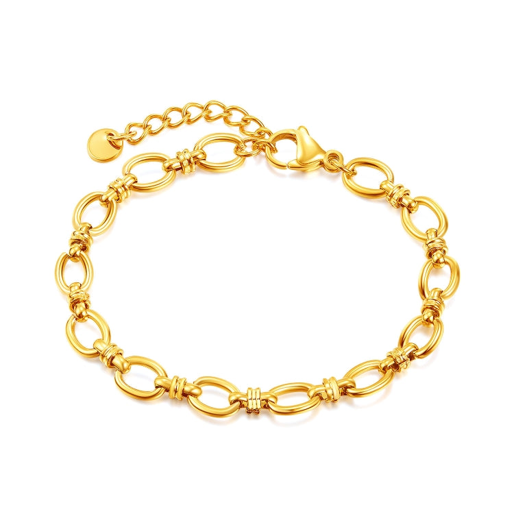 OPK 1384 Stainless Steel Plain Chain Jewelry Simple Splicing Bracelet, Color: Gold - Bracelets by OPK | Online Shopping South Africa | PMC Jewellery | Buy Now Pay Later Mobicred