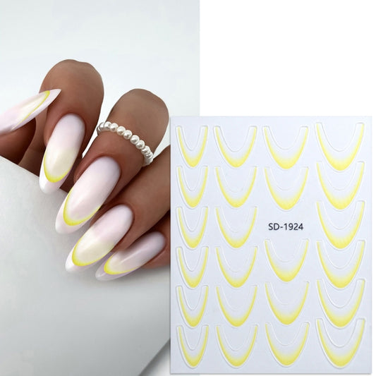 SD-1924 Line Nail Art Stickers Self-Adhesive Gradient Color French Manicure Stickers DIY Nail Tips Decals - Nail Stickers by PMC Jewellery | Online Shopping South Africa | PMC Jewellery | Buy Now Pay Later Mobicred