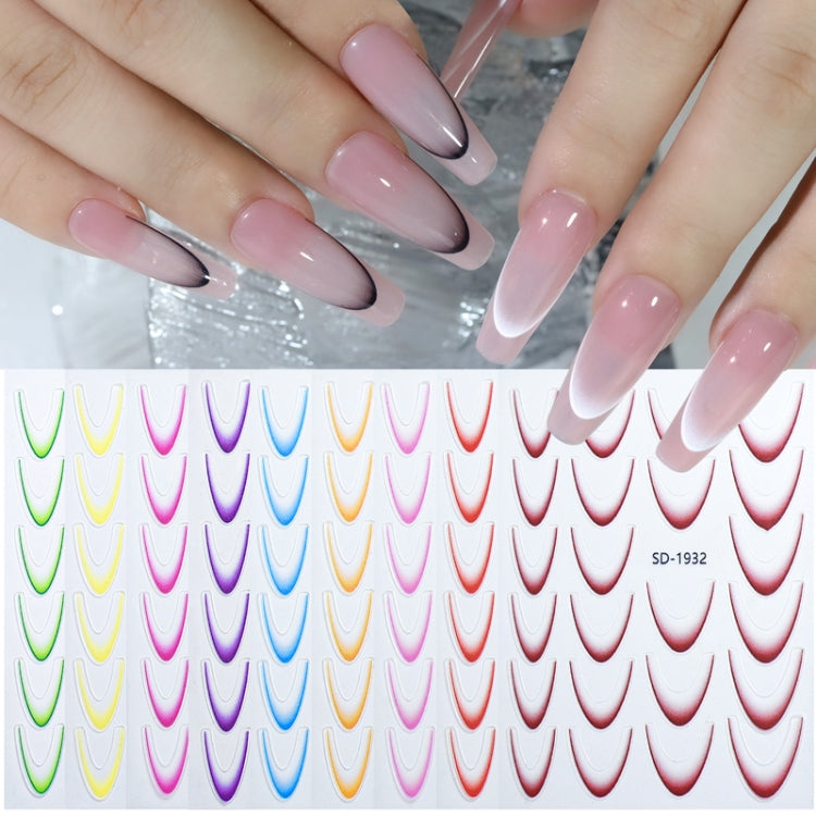 SD-1932 Line Nail Art Stickers Self-Adhesive Gradient Color French Manicure Stickers DIY Nail Tips Decals - Nail Stickers by PMC Jewellery | Online Shopping South Africa | PMC Jewellery | Buy Now Pay Later Mobicred