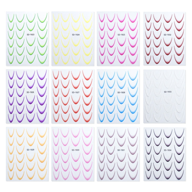 SD-1931 Line Nail Art Stickers Self-Adhesive Gradient Color French Manicure Stickers DIY Nail Tips Decals - Nail Stickers by PMC Jewellery | Online Shopping South Africa | PMC Jewellery | Buy Now Pay Later Mobicred