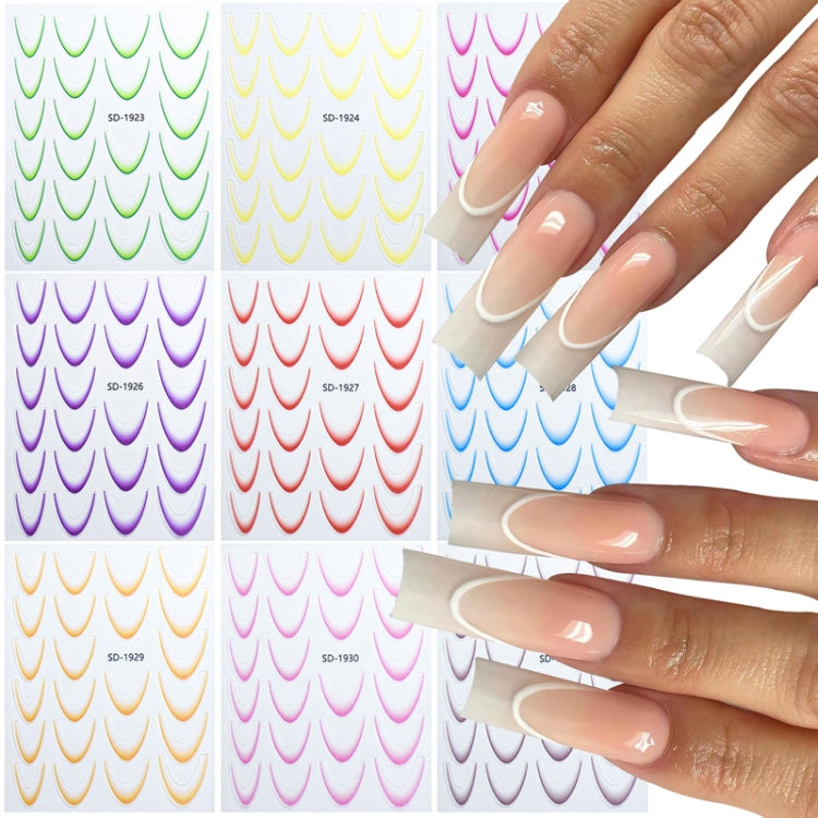 SD-1930 Line Nail Art Stickers Self-Adhesive Gradient Color French Manicure Stickers DIY Nail Tips Decals - Nail Stickers by PMC Jewellery | Online Shopping South Africa | PMC Jewellery | Buy Now Pay Later Mobicred