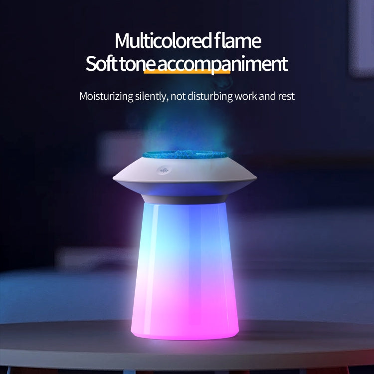 HX126 Sound Pickup RGB Light Volcano Humidifier Simulated Flame Aromatherapy Machine, Color: White - free shipping - PMC TechLife - Order now!