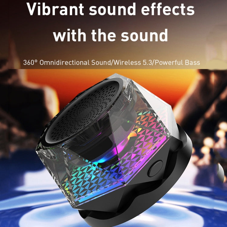 Magnetic Diamond Bluetooth Speaker with RGB Color Light Portable Phone Stand - Mini Speaker by PMC Jewellery | Online Shopping South Africa | PMC Jewellery | Buy Now Pay Later Mobicred