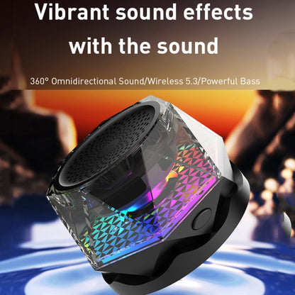 Magnetic Diamond Bluetooth Speaker with RGB Color Light Portable Phone Stand - Mini Speaker by PMC Jewellery | Online Shopping South Africa | PMC Jewellery | Buy Now Pay Later Mobicred