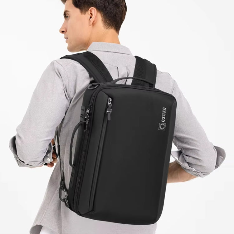 Ozuko Business Laptop USB Backpack Men Schoolbag(Black) - free shipping - PMC Jewellery - Order now!