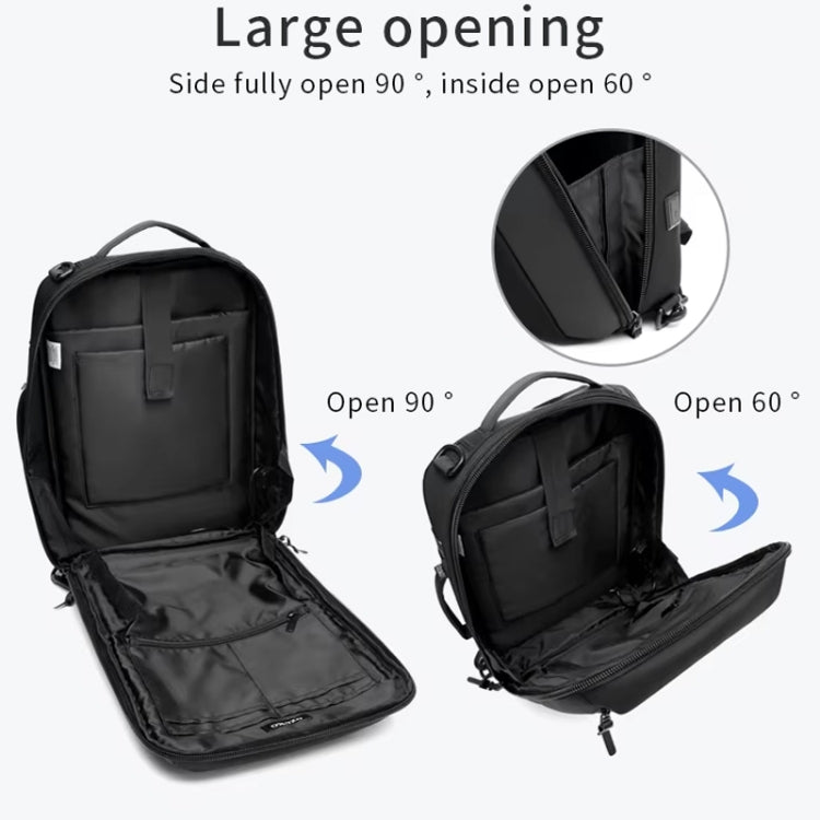 Ozuko Business Laptop USB Backpack Men Schoolbag(Black) - free shipping - PMC Jewellery - Order now!