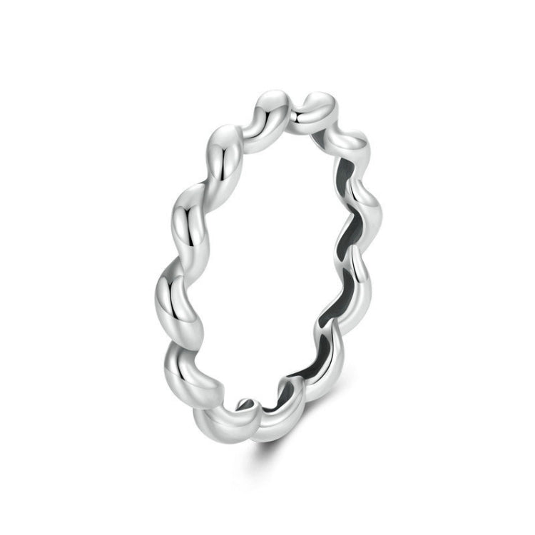 S925 Sterling Silver Oxidized Twisted Pattern Ring, Size: 8(SCR1047) - Rings by PMC Jewellery | Online Shopping South Africa | PMC Jewellery | Buy Now Pay Later Mobicred