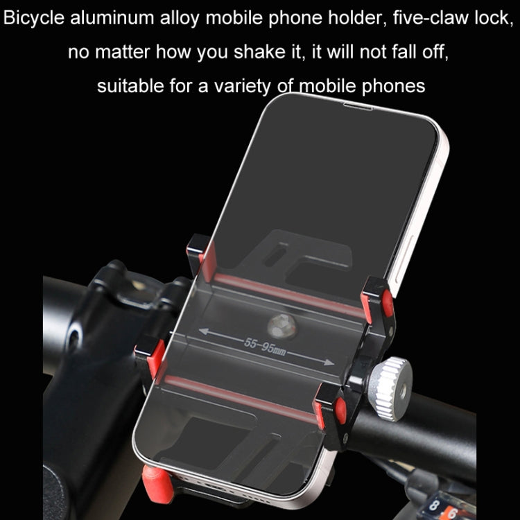 Aluminum Alloy Motorcycle Bicycle Navigation Mobile Phone Holder(Black) - Holder by PMC TechLife | Online Shopping South Africa | PMC TechLife | Buy Now Pay Later Mobicred
