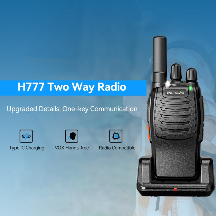 RETEVIS H777 1pair 16 Channels Compact Portable Handheld Walkie Talkie With Charging Base, Style: PMR - free shipping - PMC TechLife - Order now!