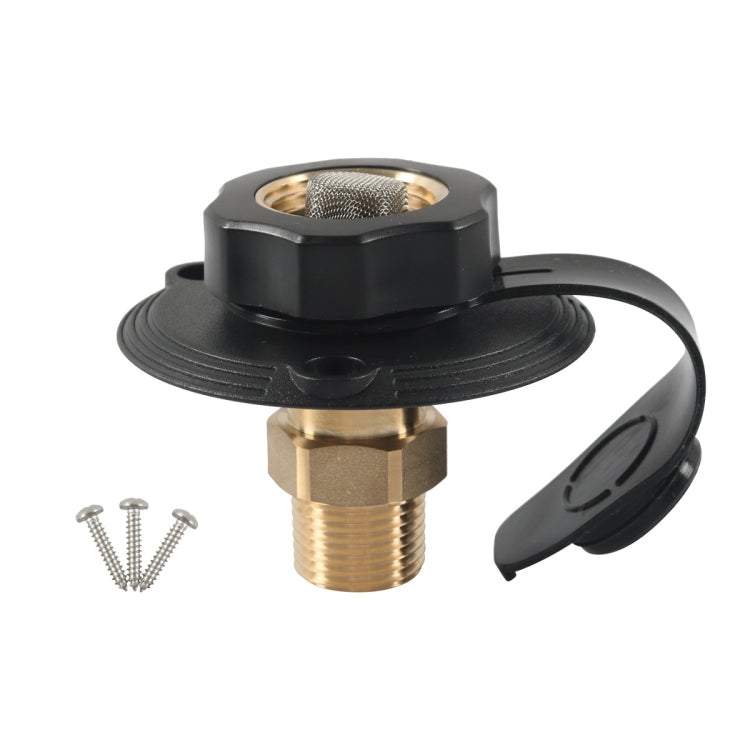 RV Brass Water Inlet Check Valve Yacht Accessories, Color: Black - Marine Accessories & Parts by PMC Jewellery | Online Shopping South Africa | PMC Jewellery | Buy Now Pay Later Mobicred