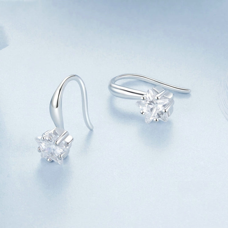 S925 Sterling Silver Star Zircon Female Earrings(BSE1028) - Stud Earrings & Earrings by PMC Jewellery | Online Shopping South Africa | PMC Jewellery | Buy Now Pay Later Mobicred