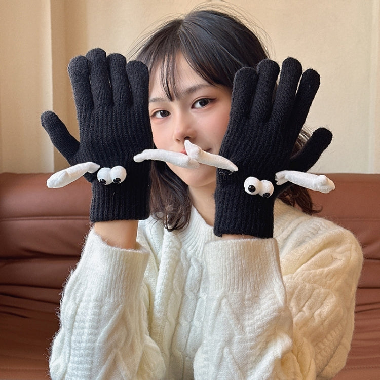 Fall Winter Couple Students Magnetic Warm Gloves Cute Dolls Outdoor Hand In Hand Mittens, Size: Average(White) - Full Finger Gloves by PMC TechLife | Online Shopping South Africa | PMC TechLife | Buy Now Pay Later Mobicred