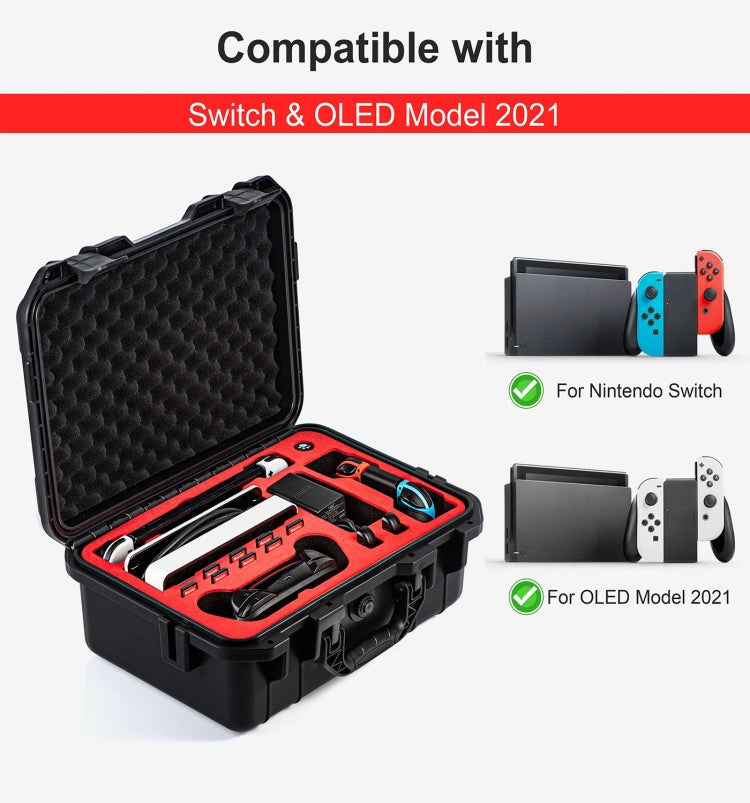 DEVASO For Switch / OLED IP67 Waterproof Storage Case Hardshell Bag, Color: Black White+Shoulder Strap - Bags by DEVASO | Online Shopping South Africa | PMC Jewellery | Buy Now Pay Later Mobicred