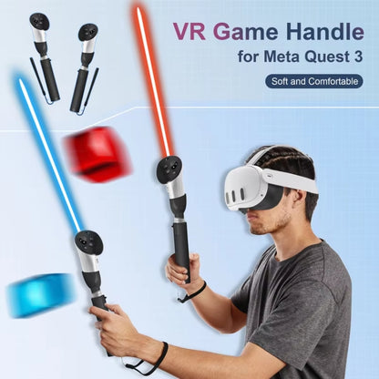 DEVASO For Meta Quest 3S / 3 Game Lightsaber Golf Game Extension Pole Baseball Grip Accessories(Black) - VR Accessories by PMC Jewellery | Online Shopping South Africa | PMC Jewellery | Buy Now Pay Later Mobicred