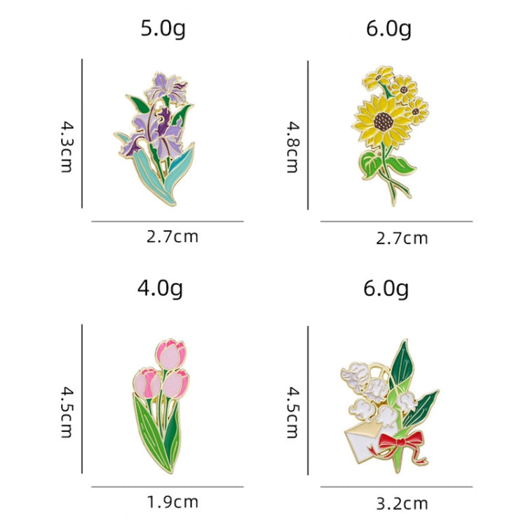 CZ0976-1 Cartoon Plant Flower Alloy Enamel Badge Garden Style Sunflower Clothing Bag Brooch Ornament - Brooches by PMC Jewellery | Online Shopping South Africa | PMC Jewellery | Buy Now Pay Later Mobicred