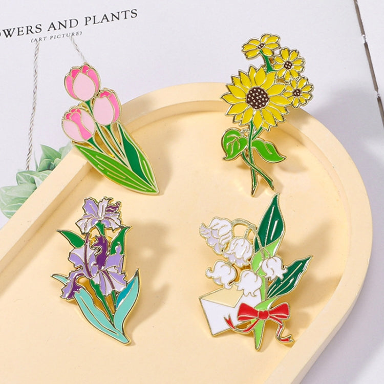 CZ0976-1 Cartoon Plant Flower Alloy Enamel Badge Garden Style Sunflower Clothing Bag Brooch Ornament - Brooches by PMC Jewellery | Online Shopping South Africa | PMC Jewellery | Buy Now Pay Later Mobicred