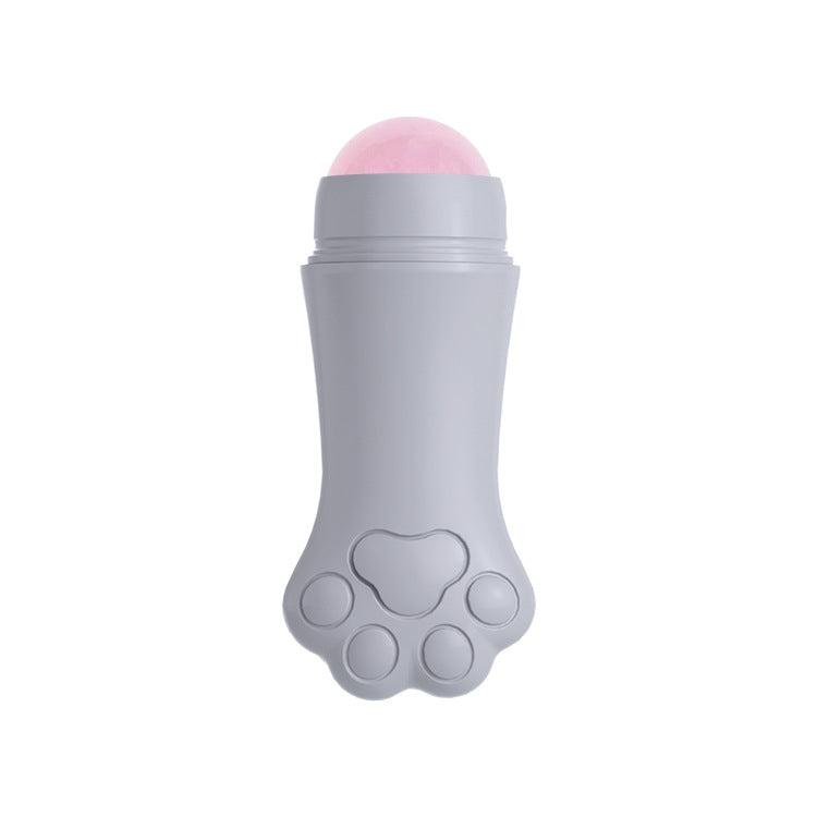 Natural Rose Quartz Face Oil Absorbing Roller Volcanic Stone Facial Skin Repair Cleansing Massager(Grey) - free shipping - PMC TechLife - Order now!