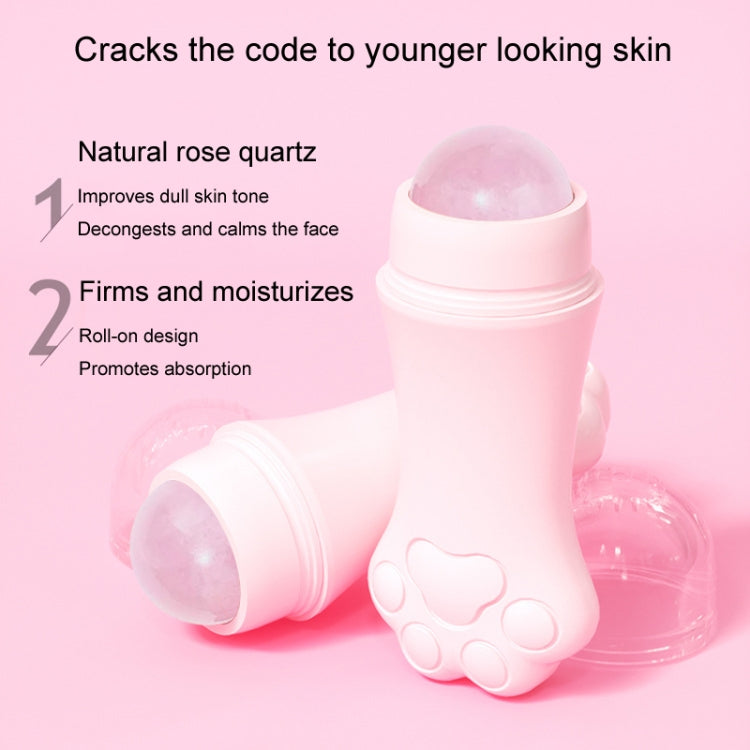 Natural Rose Quartz Face Oil Absorbing Roller Volcanic Stone Facial Skin Repair Cleansing Massager(Pink) - free shipping - PMC TechLife - Order now!
