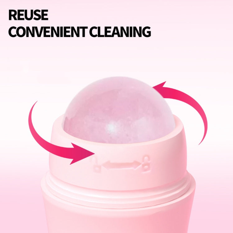 Natural Rose Quartz Face Oil Absorbing Roller Volcanic Stone Facial Skin Repair Cleansing Massager(Pink) - free shipping - PMC TechLife - Order now!