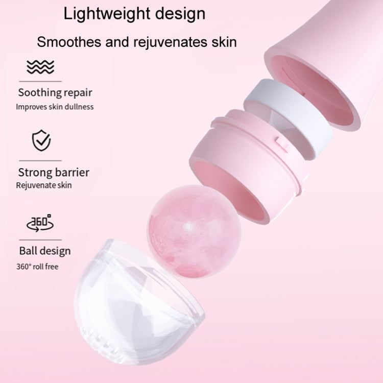 Natural Rose Quartz Face Oil Absorbing Roller Volcanic Stone Facial Skin Repair Cleansing Massager(Pink) - free shipping - PMC TechLife - Order now!
