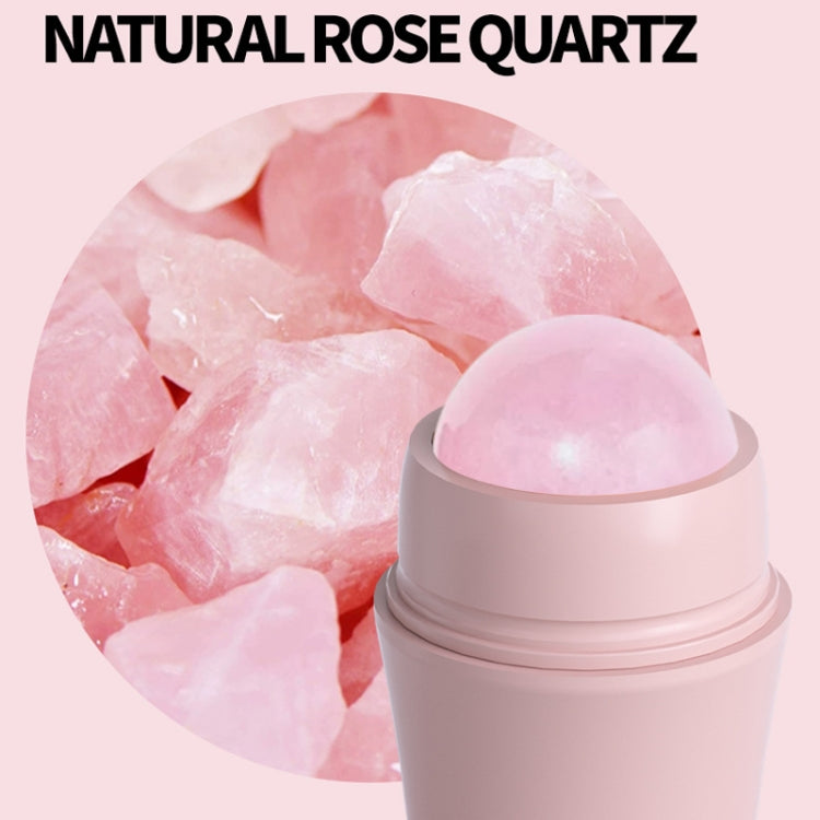 Natural Rose Quartz Face Oil Absorbing Roller Volcanic Stone Facial Skin Repair Cleansing Massager(Pink) - free shipping - PMC TechLife - Order now!