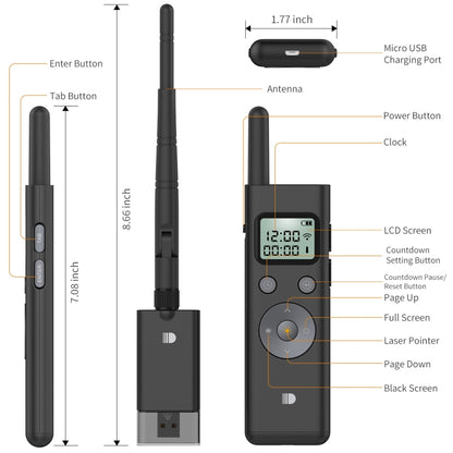 Doosl DSIT037 300m Long Distance Laser Remote Control Green Light Page Turner -  by Doosl | Online Shopping South Africa | PMC Jewellery | Buy Now Pay Later Mobicred