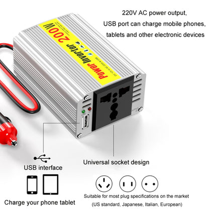 200W Modified Sine Wave Inverter Car Mobile Phone 2.1A Universal Power Supply, Specification: 12 To 110V - Modified Square Wave by PMC Jewellery | Online Shopping South Africa | PMC Jewellery | Buy Now Pay Later Mobicred