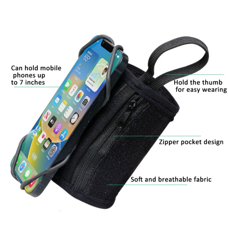 Rotating Wrist Phone Strap Coin Purse Touchable Phone Wristband Can Hold Cards, Change and Keys(Black) - Other by PMC TechLife | Online Shopping South Africa | PMC TechLife | Buy Now Pay Later Mobicred
