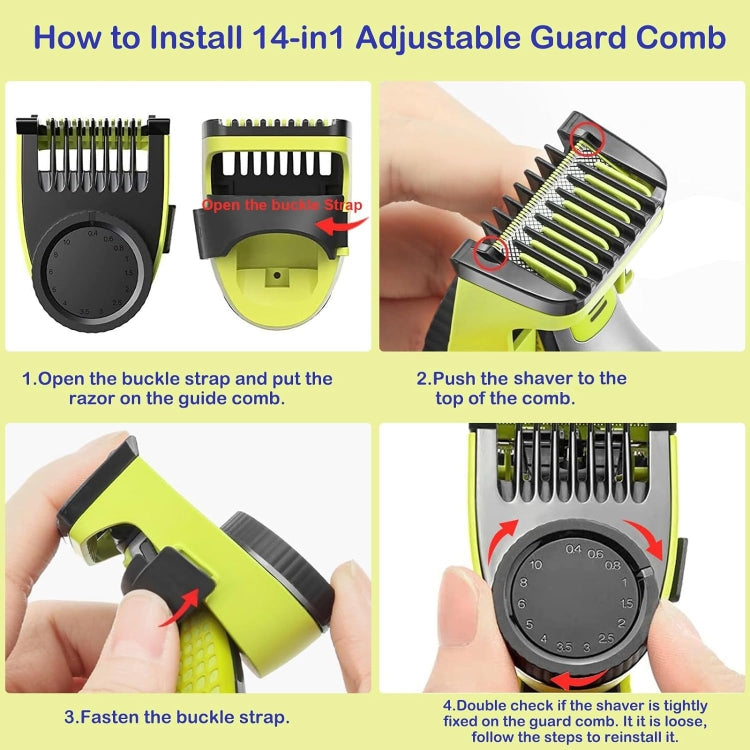 4 In 1  For Philips OneBlade QP2520 QP2530 QP2630 Electric Trimmer Shaver - Accessories by PMC TechLife | Online Shopping South Africa | PMC TechLife | Buy Now Pay Later Mobicred