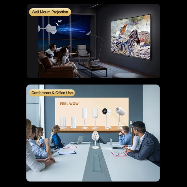 TS-6 Android 11 WiFi6 4K Mini Projector Hidden Lift Gimbal Projector UK Plug(White) - free shipping - PMC Jewellery - Order now!