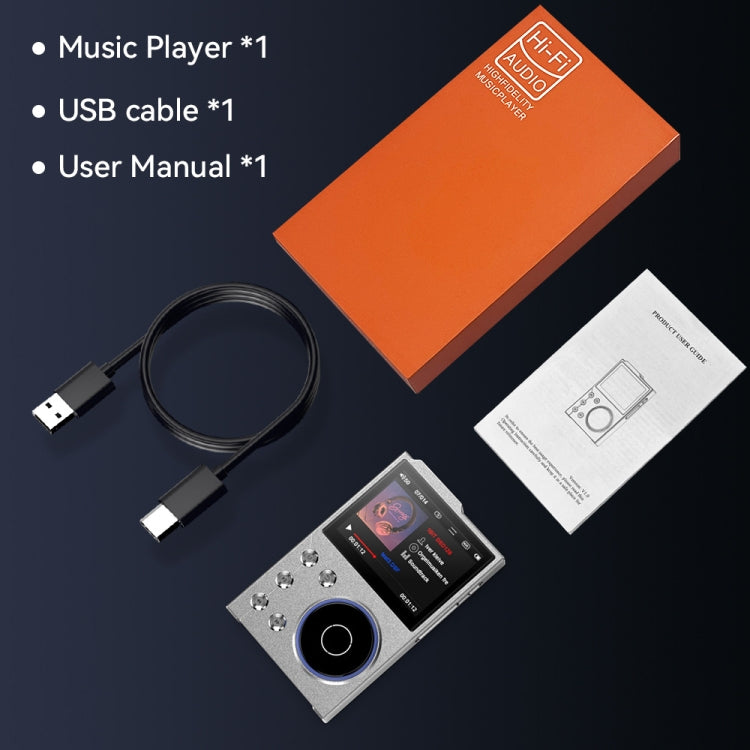 2.4 Inch HIFI Bluetooth Music Player DSD256 Mastering Sound Quality Walkman, Memory: 16GB+16GB(Black) - MP3 Player by PMC TechLife | Online Shopping South Africa | PMC TechLife | Buy Now Pay Later Mobicred