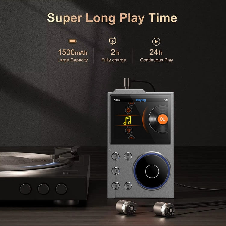 2.4 inch HIFI Bluetooth Music Player DSD256 Mastering Sound Quality Walkman, Memory: 16GB+16GB(Gray) - MP3 Player by PMC Jewellery | Online Shopping South Africa | PMC Jewellery | Buy Now Pay Later Mobicred