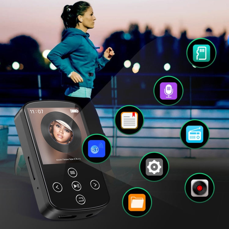 MP3 Bluetooth Music Player HIFI Sports Clip Touch Screen MP4, Memory: 32GB(Black) - MP3 Player by PMC Jewellery | Online Shopping South Africa | PMC Jewellery | Buy Now Pay Later Mobicred