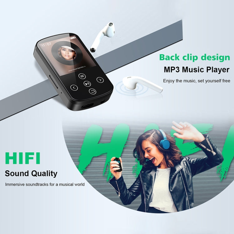 MP3 Bluetooth Music Player HIFI Sports Clip Touch Screen MP4, Memory: 32GB(Black) - MP3 Player by PMC Jewellery | Online Shopping South Africa | PMC Jewellery | Buy Now Pay Later Mobicred