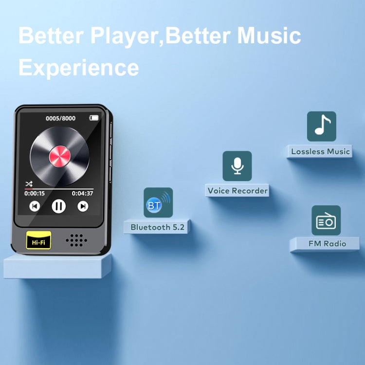 MP3 / MP4 Music Player Bluetooth Radio E-book Playback Walkman, Memory: 32GB(Black) - free shipping - PMC Jewellery - Order now!